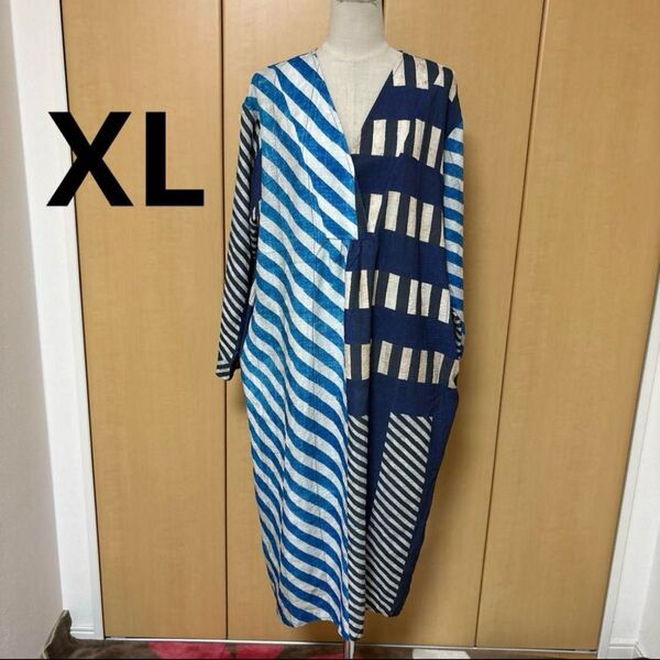 未使用 XL 薄手柔らかヒラリ プリントデザイン ワンピ