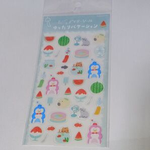 夏限定 デイリーシール 透明シールシート ゆったりバケーション QS196