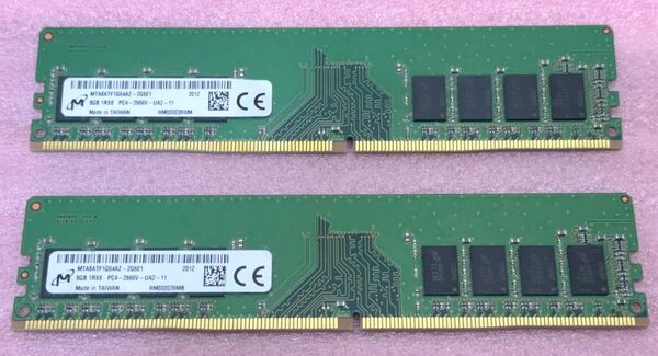 Micron MTA8ATF1G64AZ-2G6E1 2枚★PC4-21300/DDR4-2666 UDIMM 16GB@8GB
