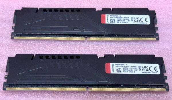 Kingston KF560C36BBE-32 2枚★PC5-48000/DDR5-6000 UIMM 64GB@32GB 動作品