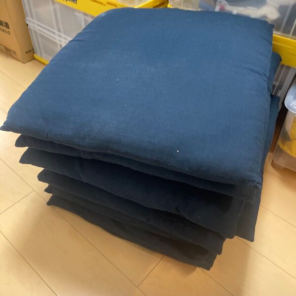 (ほぼ送料(;;))ダークブルー座布団 7枚セット