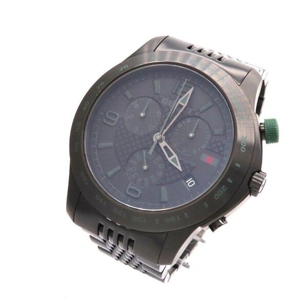 【Gタイムレス】GUCCI グッチ 時計 クロノグラフ ブラックPVD メンズ ☆新品同様☆