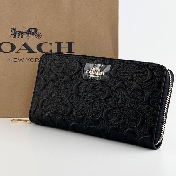 新品 未使用 コーチ COACH 黒 ブラック 長財布