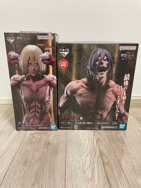 一番くじ 進撃の巨人~壁の外の世界~A賞 女型の巨人ラストワン賞 エレン(巨人) C賞アクリルボード 3点セット