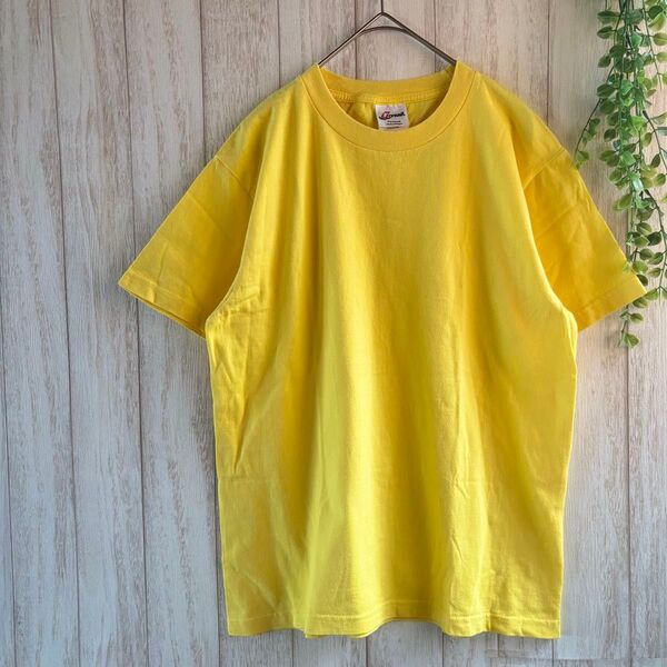 【S】ベーシックスタイル コットン 無地 Tシャツ ビビット イエロー