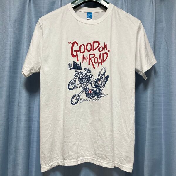 【ワンウォッシュ品】GOOD ON/グッドオン ホワイト イージーライダーパロディプリントTシャツ XLサイズ