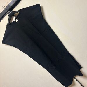 Samansa Mos2 blue黒のロングワンピース