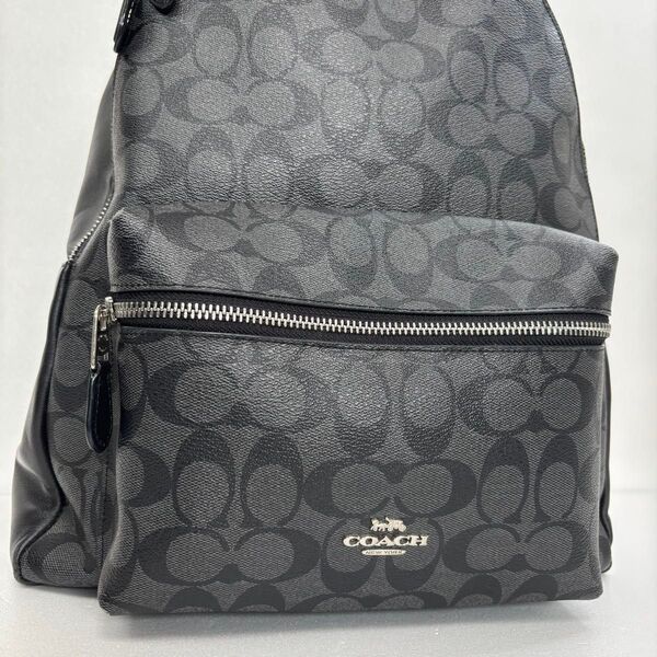 COACH コーチ シグネチャー ロゴ バックパック リュック レザー ブラック 小物 アクセ アクセサリー