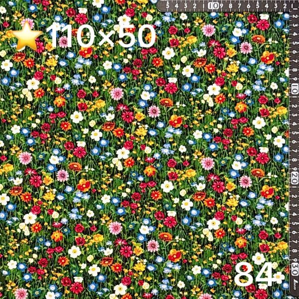 ★84生地/花柄【110cm×50cm】(★マーク生地どれでも3点1200円)
