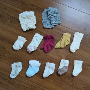 冷暖房対策に ベビー靴下 レッグウォーマ 12足セット フリル 花柄