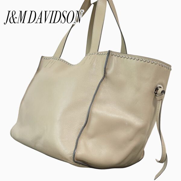 美品 J&M DAVIDSON ベル スタッズ付 トートバッグ 本革レザー