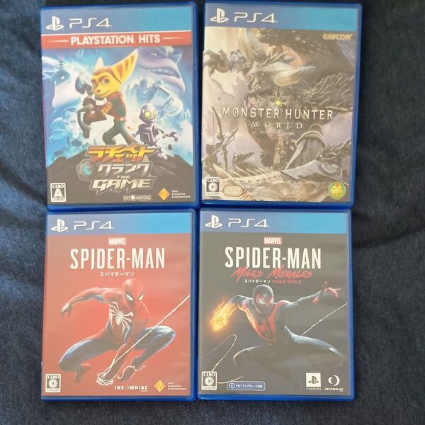 PS4 ソフト スパイダーマンマイルズモラレス ラチェットアンドクランク モンハンワールド スパイダーマン