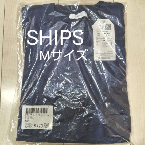 【SHIPS any】 メッシュ / ナイロン コンビネーション スピンドル ポケット Tシャツ メンズМサイズ