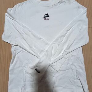 ヘザー ミッキーマウス 長袖Tシャツ 白 Mサイズ