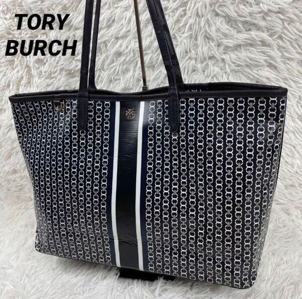 Tory burch トリーバーチ ジェミニリンク トートバッグ ワンショルダーバッグ 肩掛け 総柄 大容量