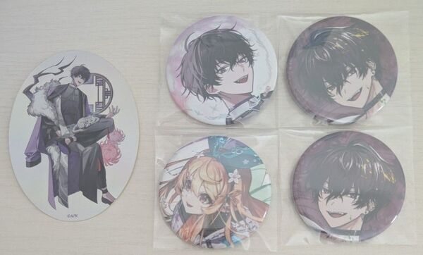 にじさんじ にじフェス ART OF NIJISANJI HEROES 缶バッジ 特典 ステッカー 佐伯イッテツ ぽむ れいんぱふ