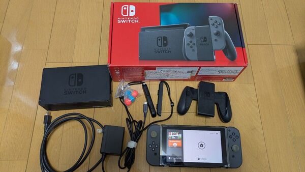 Nintendo Switch 本体 グレー HAC-001 付属品完備 本体カバー・SDカード付き
