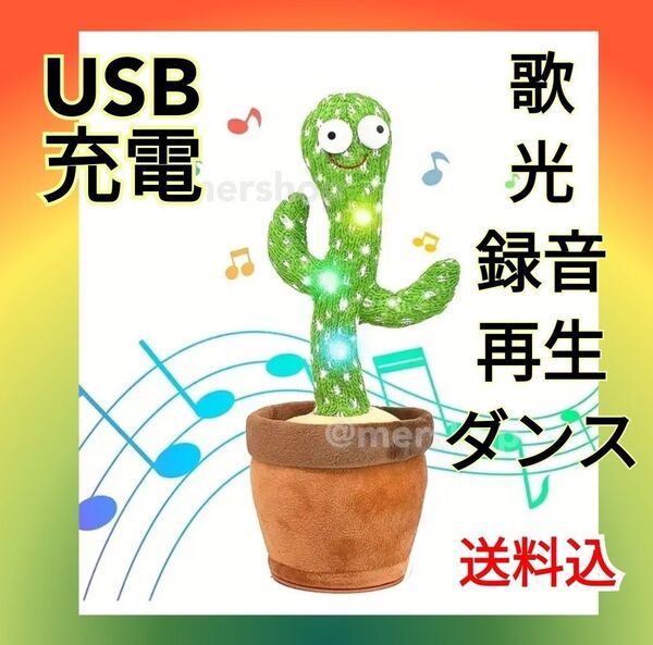 子供 おもちゃ 知育 USB サボテン 動く 赤ちゃん 歌 ダンス 踊る 光 録音 再生 話す 音楽 ベビー キッズ 知育玩具