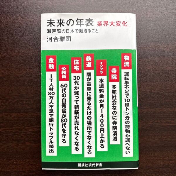 未来の年表業界大変化 瀬戸際の日本で起きること (講談社現代新書 2688) 河合雅司/著