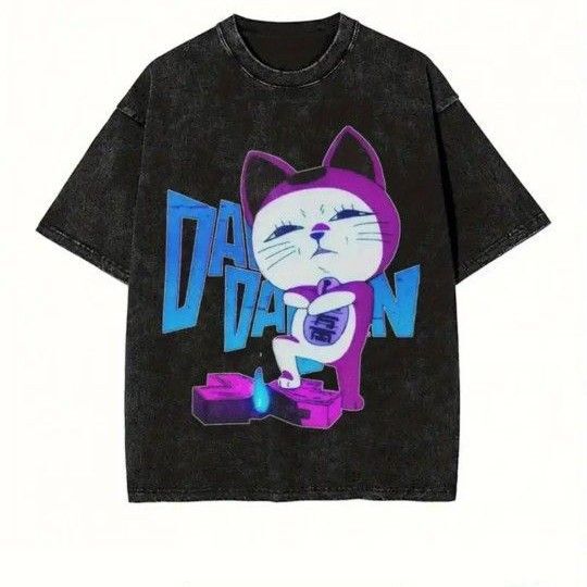 ダンダダン、ターボババア、アニメ漫画好き必見!猫!Tシャツ新品未使用XXLサイズ!オシャレ! Tシャツ 黒 半袖Tシャツ