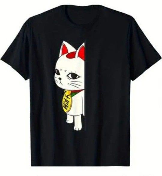 ダンダダン、ターボババア、アニメ漫画好き必見!猫!Tシャツ新品未使用XLサイズ!オシャレ! Tシャツ 黒色 半袖Tシャツ