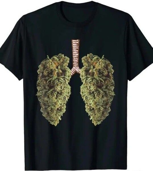 Tシャツ新品未使用Lサイズ!オシャレ! Tシャツ 黒色 半袖Tシャツ!大麻ハイ!大麻肺!