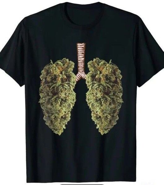 Tシャツ新品未使用XXLサイズ!オシャレ! Tシャツ 黒色 半袖Tシャツ!大麻ハイ!大麻肺!
