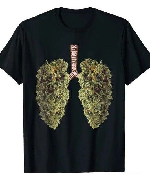 Tシャツ新品未使用XLサイズ!オシャレ! Tシャツ 黒色 半袖Tシャツ!大麻ハイ!大麻肺!