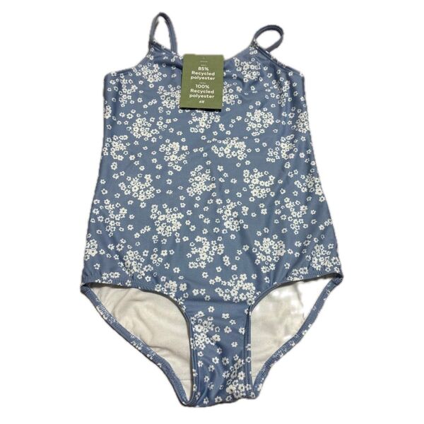 新品未使用 120/130 H&M 女子 水着 花柄 水色 女の子 ワンピース
