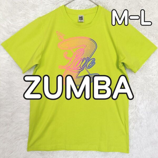 ZUMBA ズンバ 半袖 Tシャツ 黄緑色 レディース M-Lサイズ