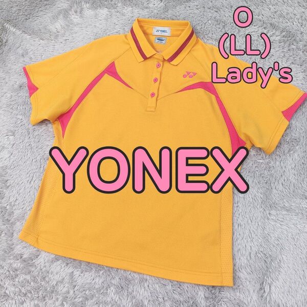 YONEX ヨネックス バドミントンウェア ポロシャツ 半袖 オレンジ色 × ピンク VERY COOL レディース O LL