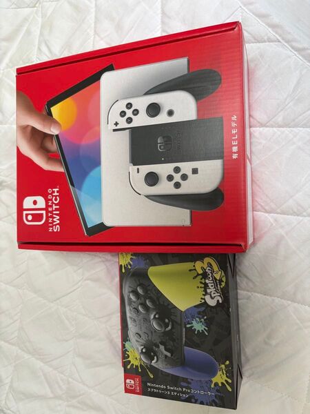 【中古品】Nintendo Switch 有機ELモデル ホワイト + Proコントローラー スプラトゥーン3エディション