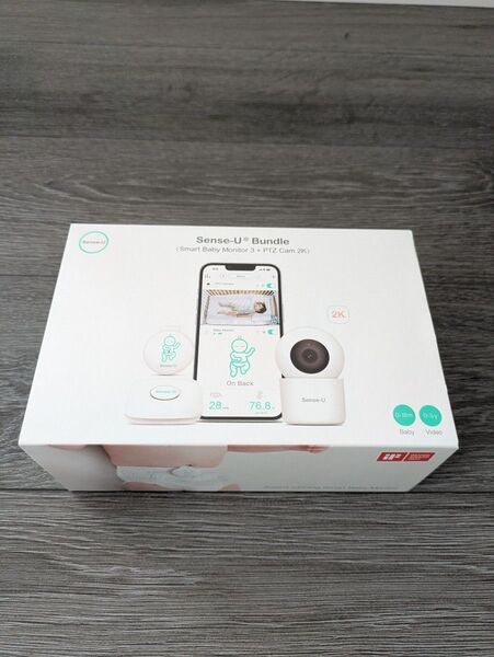 Sense-U スマートベビーモニターセット ベビーセンサー ベビーカメラ 2K画素 体動 寝返りアラート 温度 湿度