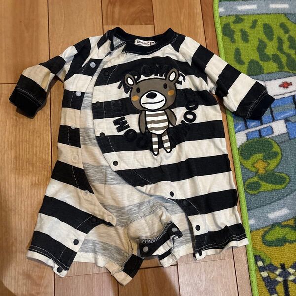 ZOOMIC ストライプロンパース 70cm ベビー服 カバーオール ロンパース 長袖