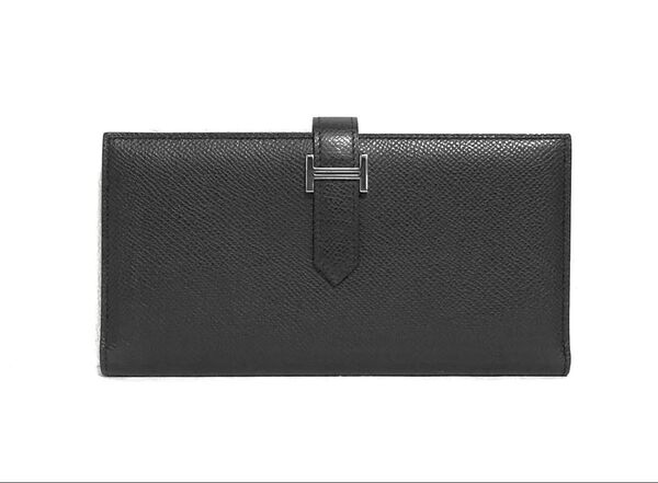 極美品☆正規品 エルメス HERMES ベアンスフレ ブラック 黒 ノワール 長財布 ヴォー エプソン シェーブル シルバー金具