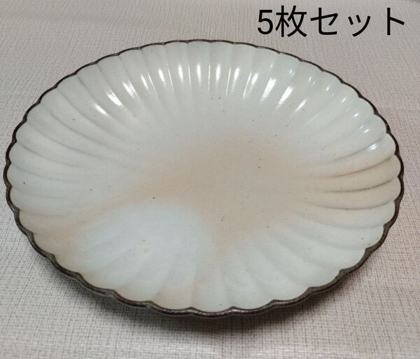 橘吉 波型 楕円形皿 約19.5×18.5cm 5枚セット たち吉