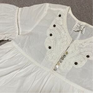 白い刺繍 チュニック ワンピース トップス TYPE-C-80'S-3CONDITION