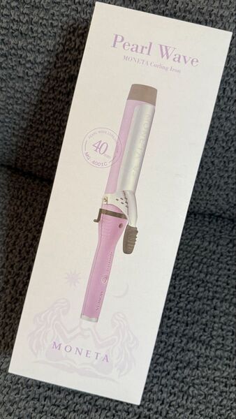 【新品未使用】MONETA ヘアアイロン パールウェーブカールアイロン(40mm)/バイオレット 韓国 120°〜200° コテ