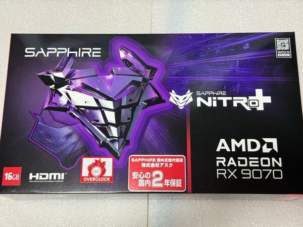 SAPPHIRE NITRO+ RX9070 Radeon GAMING OC 16GB GDDR6