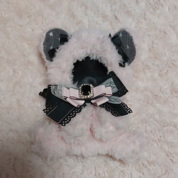 ぬい服 10cm ピンクブラック クマ