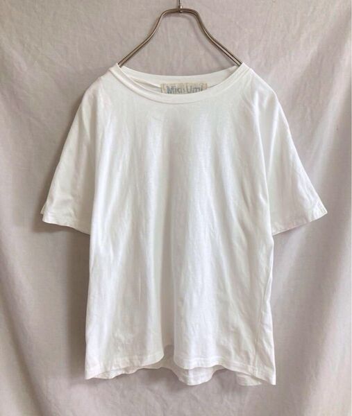 ミディウミ 半袖 Tシャツ 白 ホワイト プルオーバー ブラウス カットソー 綿