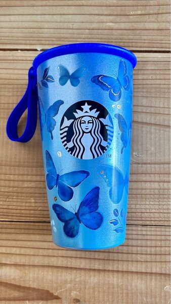スターバックス ストラップカップシェイプ ステンレスボトル ブルーバタフライ 355ml スタバ タンブラー 美品【完売商品】