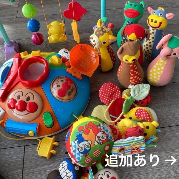 おもちゃ6点 アンパンマン people 知育玩具 ベビージム ぬいぐるみ エドインター ふわふわアニマルブロック 0歳 1歳