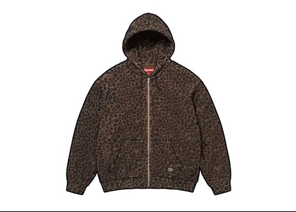 Supreme Hooded Zip Up Thermal "Leopard"