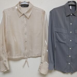 【美品】ZARA アジャスタブルヘム ブラウス Sサイズ (おまけ付き)