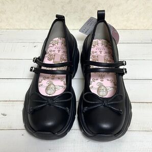 【試着のみ】青木美沙子 しまむら ニナス パンプス スニーカー 黒 Mサイズ