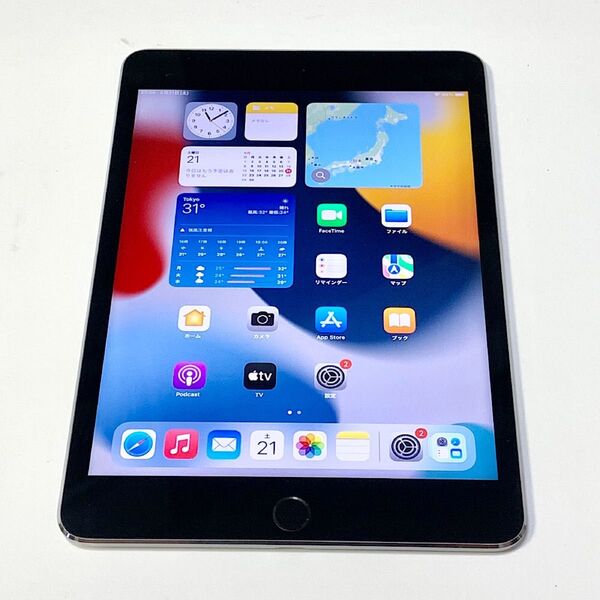 ほぼ未使用 充電5回 100% ★ iPad mini 4 7.9インチ 128GB グレイ Wi-Fi ★新品同様の超美品