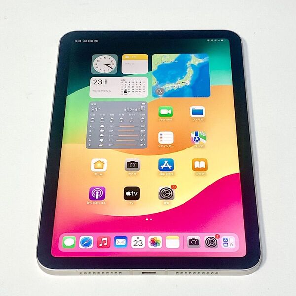 6/23に画面&バッテリー新品交換★ iPad mini 第6世代 8.3 64GB スターライト SIMフリー★新品同様の超美品