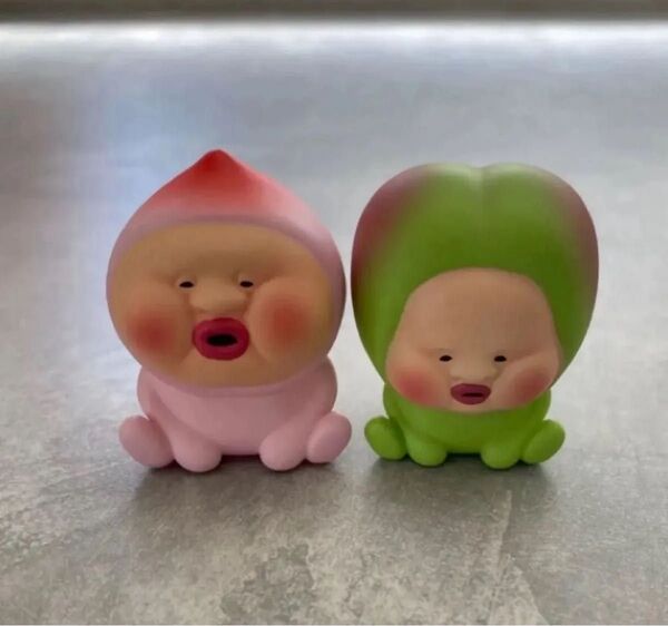 【新品未使用】【2個セット】 こびとづかん ソフビフィギュア カクレモモジリ スモモノウチ フィギュア 1798