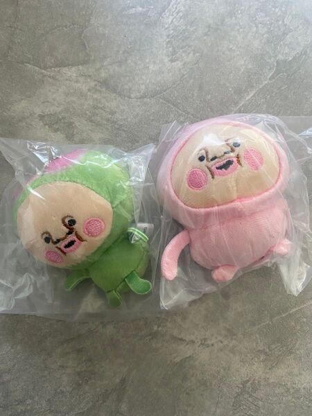 【2個セット】 スモモノウチ カクレモモジリ こびとづかんのぬいぐるみ キーホルダー マスコット ぬいぐるみ ポールチェーン付き